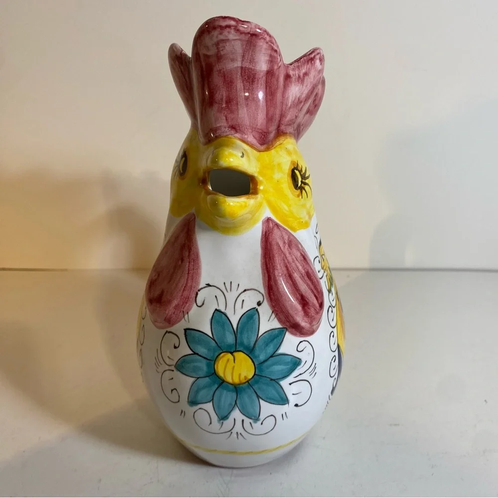 Williams Sonoma Italian Rooster Pitcher Made In Italy